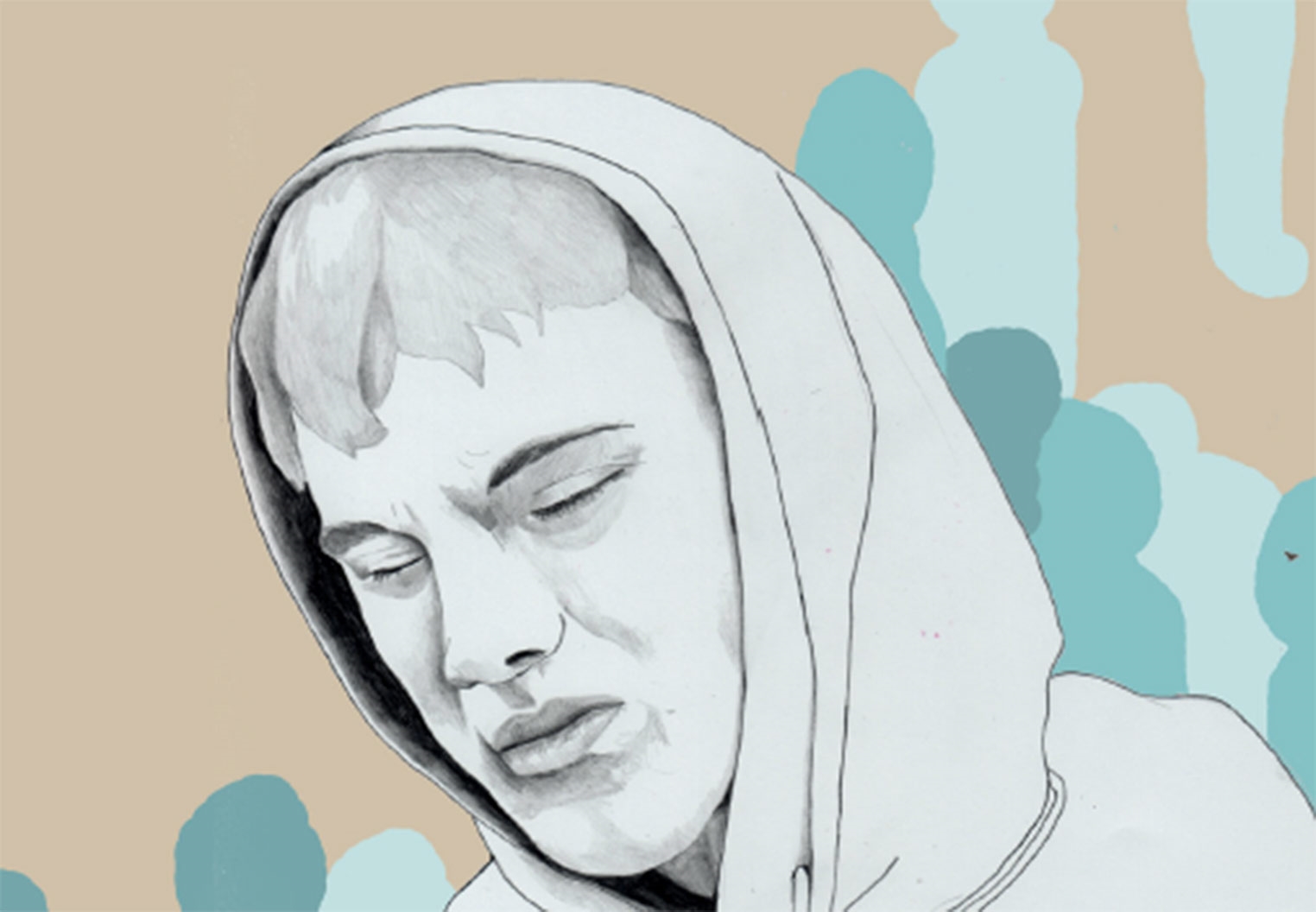 Trist gutt med hettegenser 