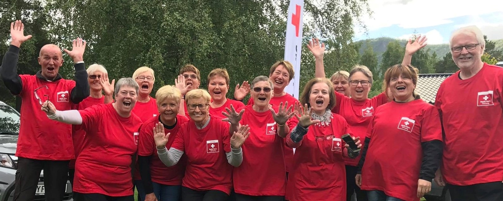 Et knippe frivillige i Saltdal Røde Kors Omsorg etter en vellykket sommerfest for eldre i kommunen