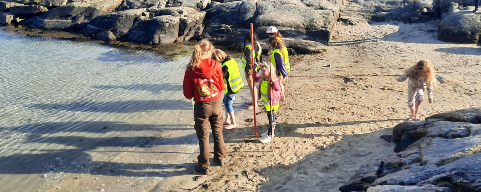 barn leker ved strandant