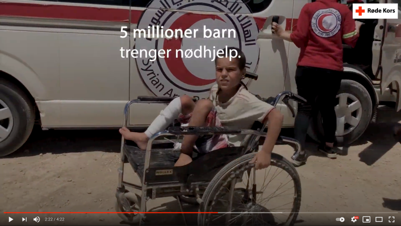 Film om behov for nødhjelp i Syria