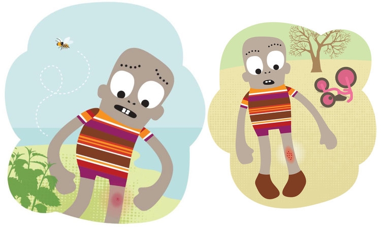 Tegnet figur, illustrasjon av dukken henry som skader seg