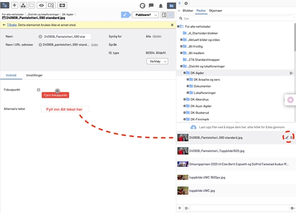 Et skjermbilde av teknisk grensesnitt