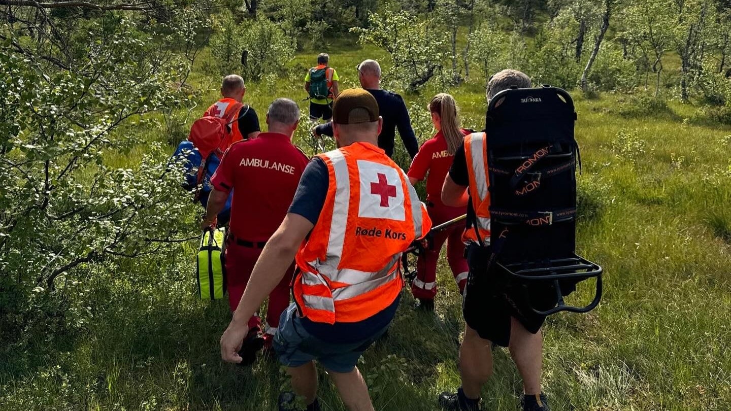 Hjelpekorpsfrivillige i skog