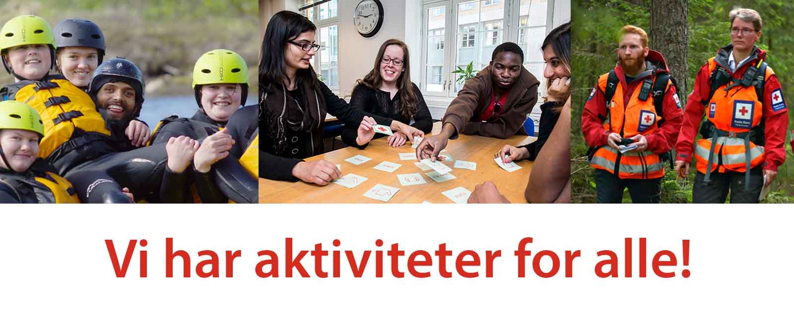 En bildecollage av ulike Røde Kors-aktiviteter.