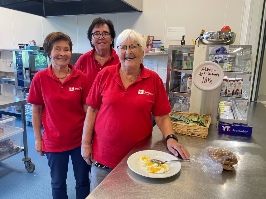 Frivillige lager mat for barna 