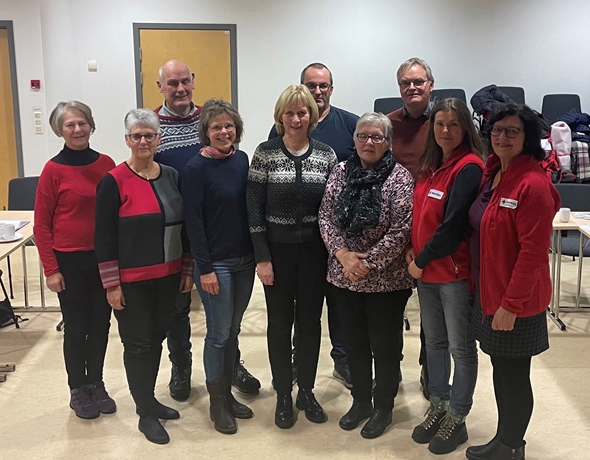 10 mennesker som er i styret i Stange Røde Kors