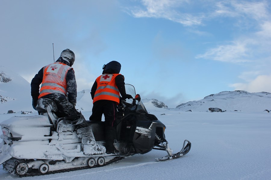 Bilde av frivillige i en øvelse på Finsekurset.