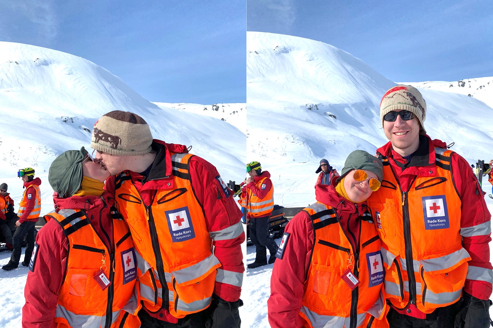 Katrine Østraat og Morten Nordbø er begge aktive medlemmer i Bergen Røde Kors Hjelpekorps. Her er de fotografert på kurs og øvelse på Kvamskogen, i dalen nedenfor Såta.