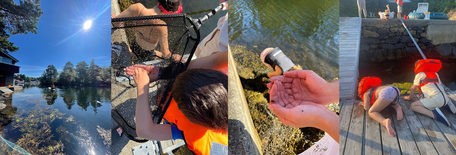 Kollasj av bilder fra EVA-arrangement på Røde Kors-hytten Kvila i Fanafjorden.