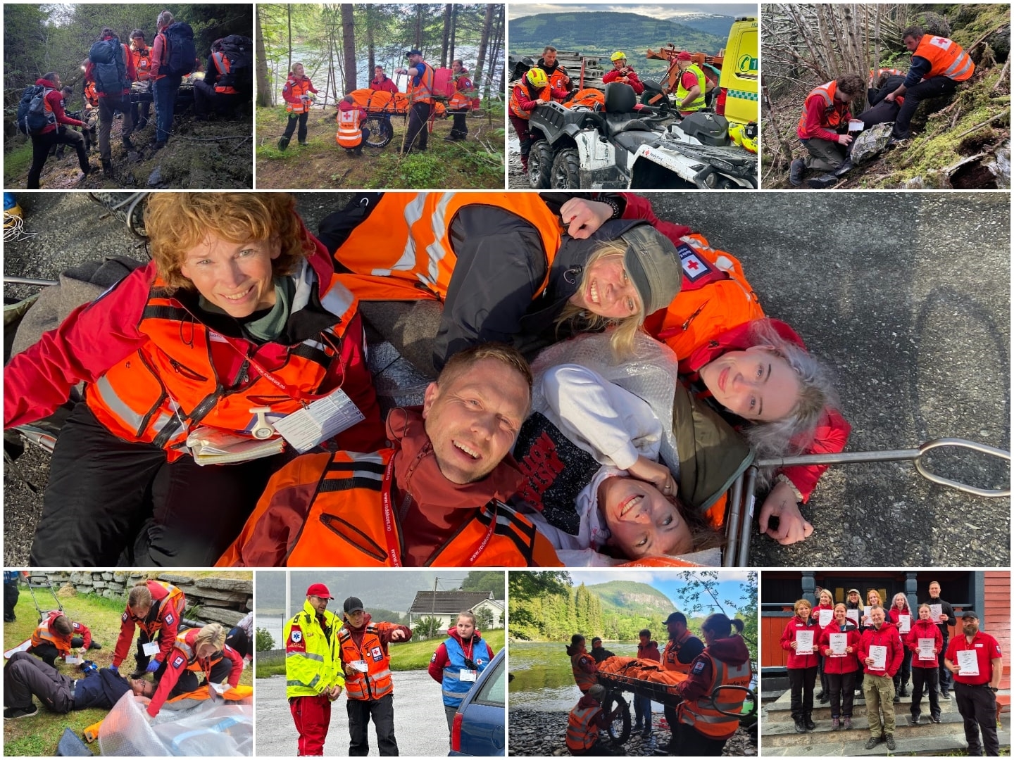 Collage av frivillige fra tidligere kurs.