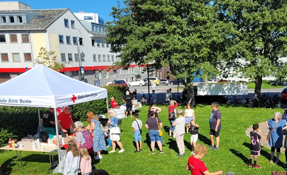 Oversikt over hagefesten i Anna Benoni-parken
