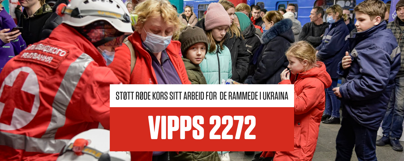 ukrainske flyktninger får nødhjelp av røde kors