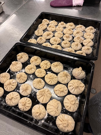 Tradisjonelle georgiske dumplings kalla "khinkali"