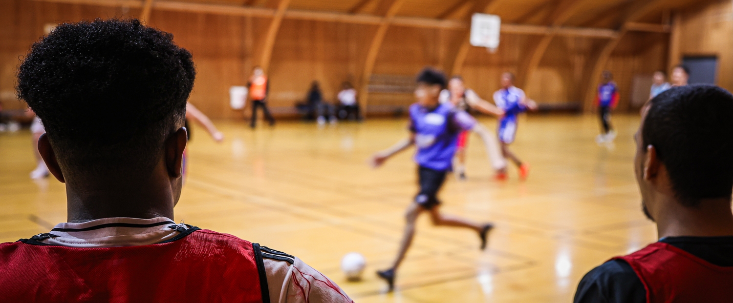 Fotballspilling i Autronica-hallen.