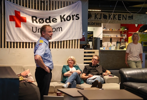 Kjetil Haugen, distriktssjef i Nordland sivilforsvarsdistrikt holder foredrag for storbynettverket.