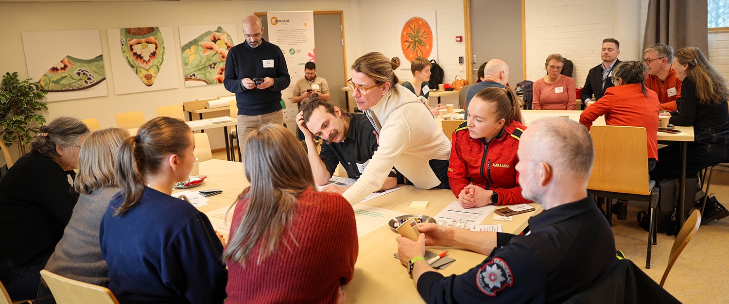 Trondheim kommune, NKS, Røde Kors frivillige, Forsvaret, Sivilforsvaret og politiet -alle samlet for workshop i regi av RESILIAGE.