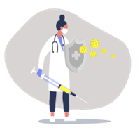 Medic fighting Covid illustration