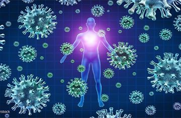 Virusceller omgir menneskekropp