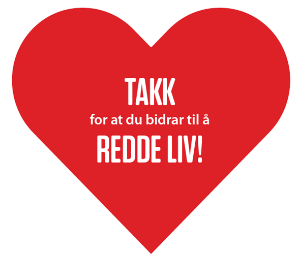 Rødt hjerte med tekst