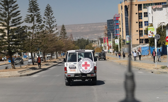 Bil tilhørende i Røde Kors i Mekele i Tigray i Etiopia.