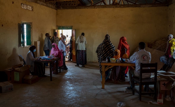 Helseklinikk med pasienter