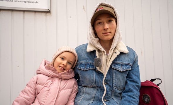 Mor og datter i Ukraina