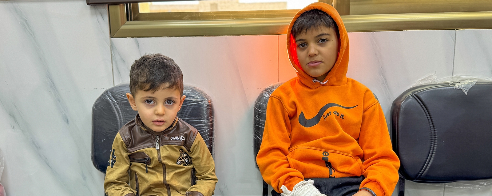 Foad og Javad på helseklinikk i Aleppo.