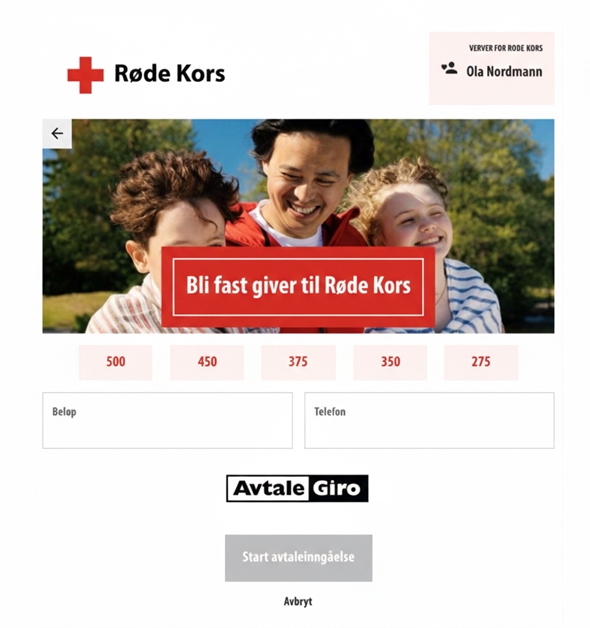 Bilde av skjema grensesnitt feltsalg