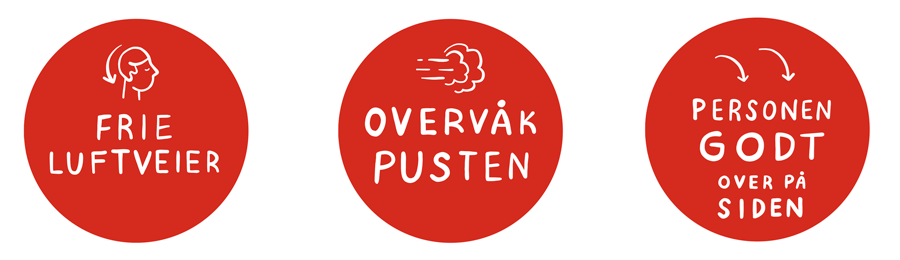 røde sirkler med illustrasjon av øye øre og hånd