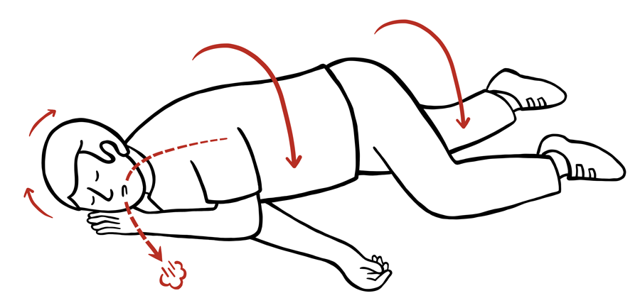 Illsutrasjon av person i stabilt sideleie