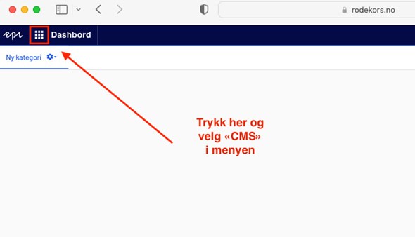 Slik ser dashbordet ut i Episerver.