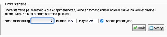 Endre bildestørrelse i Episerver