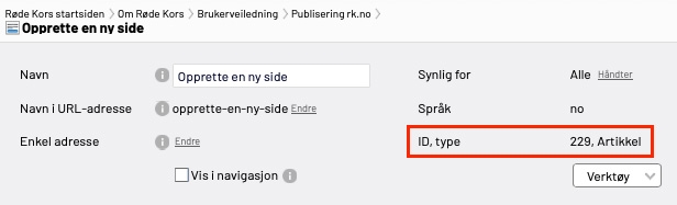 Hvordan finne ID-type i Episerver